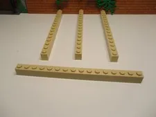(i15/2) 4x Lego 2465 building block 1 x 16 bar basic beige / tan Star Wars...