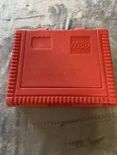 Vintage Red Plastic Latching Lego Blocks Carrying Case From The 1980s