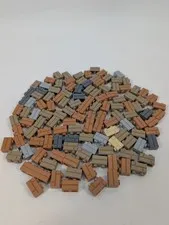 Lot of 123 LEGO Bulk 1X2 and 1X4 Masonary Profile Wall Bricks