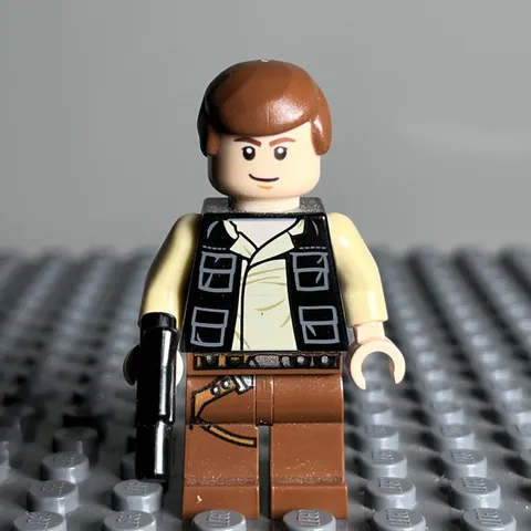 LEGO Minifigure Han Solo Reddish Brown Holster Pattern Vest Star Wars sw0451 3i