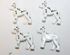 Lego Lot of 4 Dalmation Dog Fire Minifigures Firehouse Puppy Animal Spots