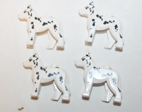 Lego Lot of 4 Dalmation Dog Fire Minifigures Firehouse Puppy Animal Spots