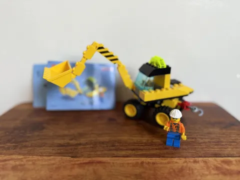 Vintage LEGO 6474 Town Construction Excavator Incomplete Set Minifig Yellow