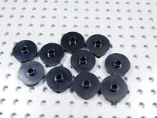 LEGO Lot of 10 Black Round 2x2 Smooth Plates w/ Open Stud BF