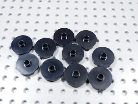 LEGO Lot of 10 Black Round 2x2 Smooth Plates w/ Open Stud BF