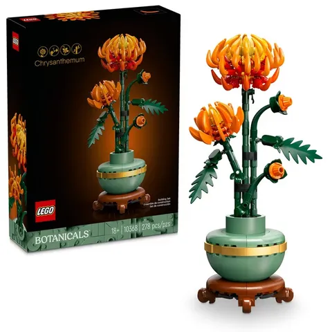 LEGO Icons Chrysanthemum Building Set - Artificial Flowers for Dinner Table
