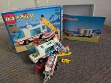 LEGO TOWN 6351 Surf N' Sail Camper (1992) Vintage Complete w/Minifigs Manual Box