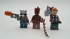 LEGO Marvel Super Heroes 76102 Groot, Thor, & Rocket Raccoon w/ Accs. Minifigs