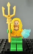 Lego DC Super Heroes Aquaman Minifigure Yellow Long Hair w/ Trident sh0557 76116