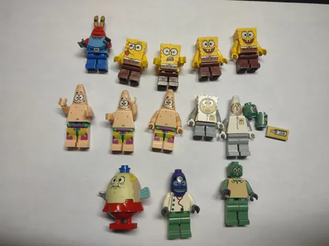 lego spongebob minfigures, including rare bikini bottom ER doctor 