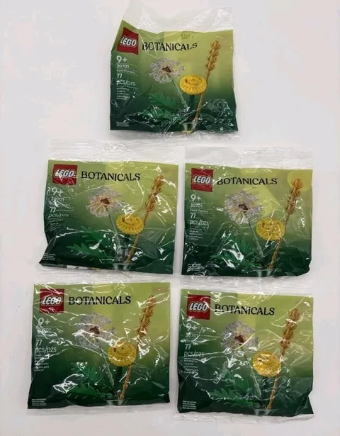 LEGO Botanicals ~ Field Flowers ~ 30701~ Lot of 5 Polybags ~ 77pcs Sealed ~ New~