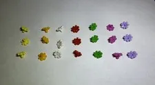Lego Lot Of 21 Flowers Flower 3.2 Shaft Hole Red Yellow Purple White Green New