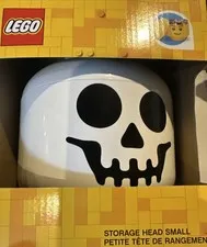 LEGO Small White Skeleton Skull Storage Head Container, Halloween Decor, NEW