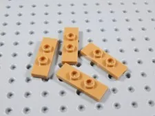 LEGO Lot of 4 Medium Nougat 1x3 Smooth Plates w/ 2 Studs BA