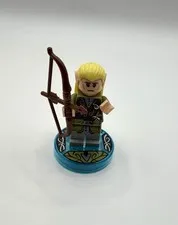 LEGO Dimensions Legolas Minifigure Complete w/ Blue Toy Tag Base & Bow 71219LOTR