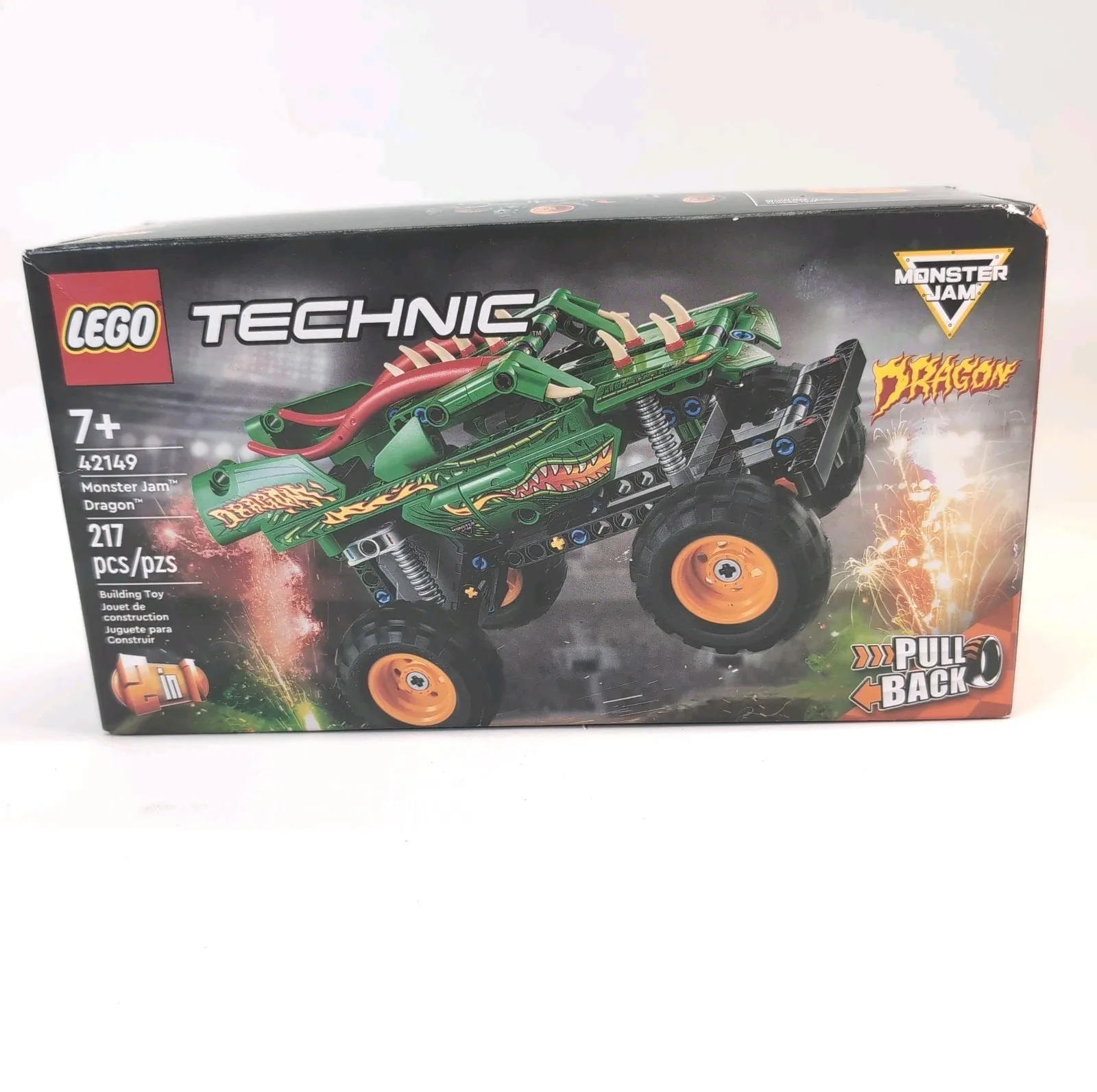 LEGO Technic Monster Jam Dragon 42149 2-in-1 Pull Back Building Set NEW