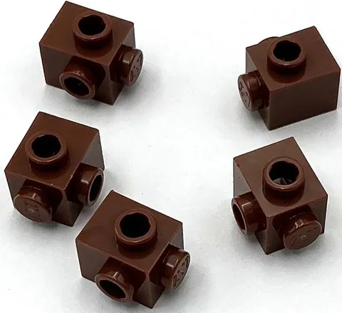 Lego 5 New Reddish Brown Bricks Modified 1 x 1 with Studs on 2 Sides Parts