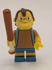 LEGO Simpsons Nelson Muntz Minifigure 71005 COLSIM-12 Series 1 w/ Baseball Bat