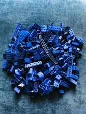 LEGO BLUE BRICKS WITH SPECIAL PEICES INCLUDED ONE POUND