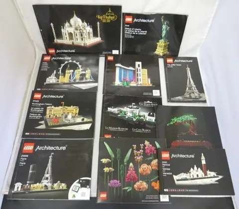 (11) Lego Architecture (Instruction Manuals Only) Taj Mahal Eiffel White House++