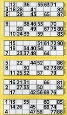 Brand Bingo Single Cards, 6 Side View, Yellow