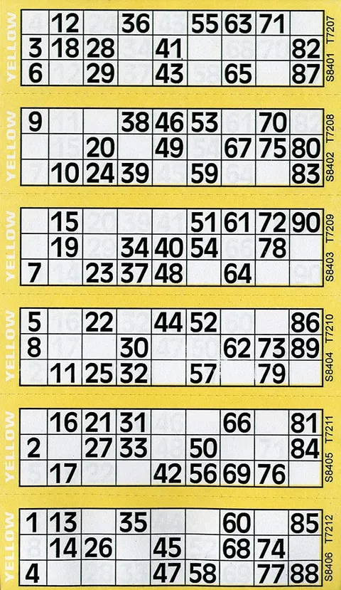 Brand Bingo Single Cards, 6 Side View, Yellow