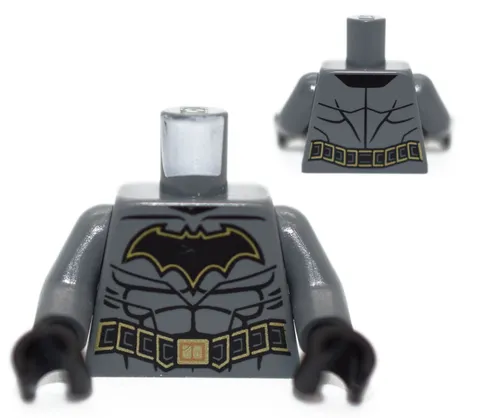 LEGO Minifigure Torso Dark Bluish Gray Batman Gold belt muscles 212113 6268903
