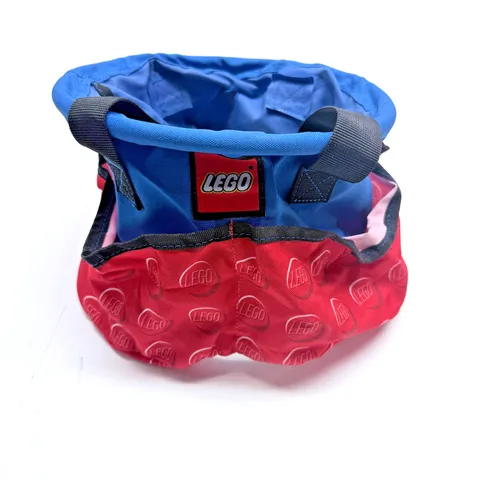 LEGO STORAGE Organizer Bag Pockets Red Blue Travel Tote Toy Bucket