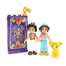 LEGO Disney Aladdin Mini Doll Bundle w/ Jasmine TIger & Magic Carpet Lot