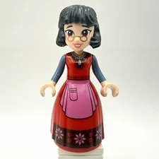 LEGO DISNEY Part dis149 - Dahlia, red dress, glasses, black hair - MINT