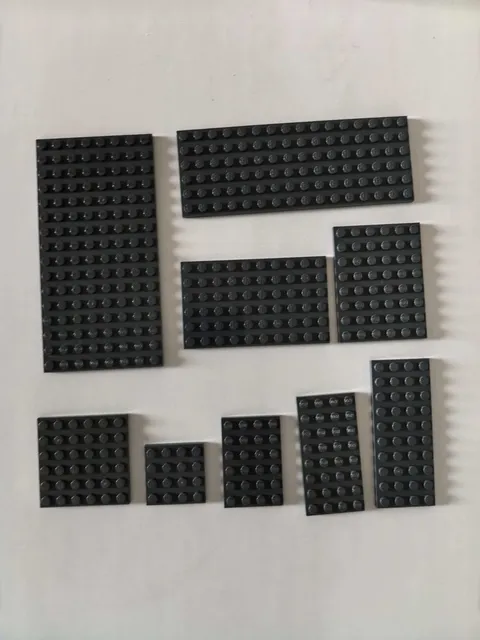 20pcs DBGray LEGO Plates | 4x4-6-8-10 6x6-8-10-16 8x16 Genuine Bulk-REBRICKS