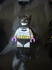 LEGO Batman Minifigure w/ Black Cape & Cowl, Gray Suit, Purple Hands CMF Series