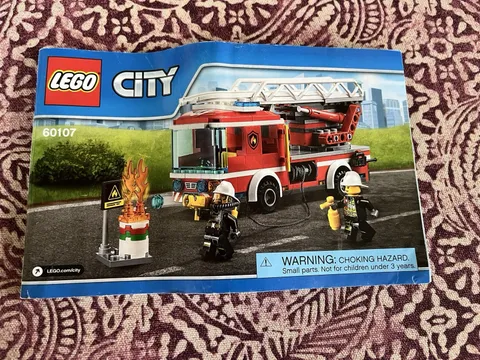 2016 Lego City Fire Ladder Truck Building Instruction Manual ONLY 60107