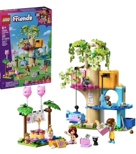 NEW 321 Pc Lego Friends 42666 Cat Birthday Party & Tree House Age 6+ Toy