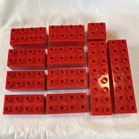 LEGO Red Bricks & Blocks Bulk Lot of 11 Mixed Plastic Building Pieces
