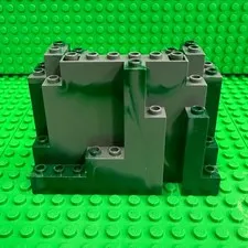 LEGO Rock Panel 4x10x6 Rectangular (BURP) w/Marbled Dark Green (6082)