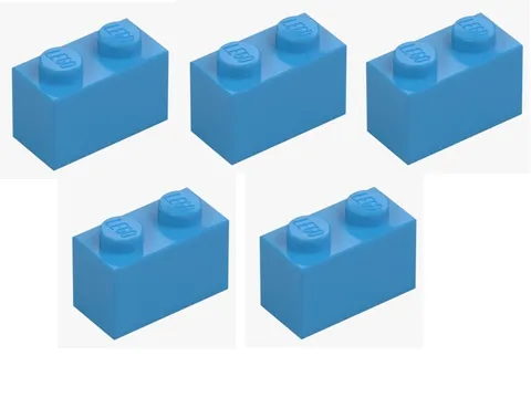 LEGO ® 5x brick 1x2 dark azur building block 6004943 3004 spare parts MOC friends sea