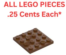 LEGO Plate 4x4 Reddish Brown 3031 - Genuine LEGO Parts Pieces Bulk