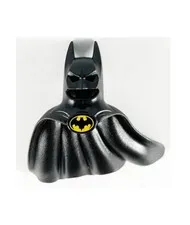 LEGO - Minifig, Head Cover, Cowl w/ Pointed Ears, Sweeping Cape & Batman Logo