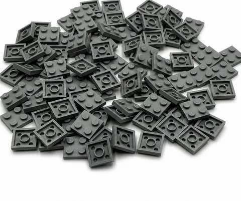 Lego 100 New Light Bluish Gray Plates 2 x 2 Stud Parts