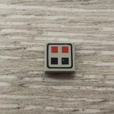 Lego 3070p06 3070bp06 Old Light Gray Tile 1 x 1 Red and Black Buttons Pattern