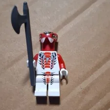 LEGO MINIFIGURES Warrior Minifigure Red & White with Grey Axe Accessory