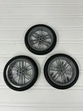 3 Lego Technic Motorcycle Racing Tires 88516 w/ Dark Bluish Gray Wheels 88517