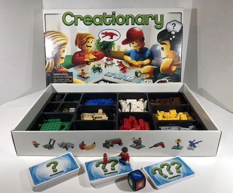 LEGO Games CREATIONARY (#3844) Complete Bricks No Instructions Box Damage