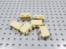 LEGO Lot of 6 Tan 1x2 Bricks BC
