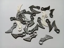 LEGO BULK LOT 23 WING 1X4 PIN HOLE WHITE PEARL DARK GRAY FLAT SILVER 98347