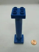 Lego Duplo 1 BLUE COLUMN POST 2x2 5" Tall BRICK Block Piece Replacement Part #5