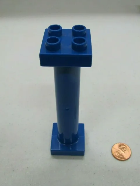 Lego Duplo 1 BLUE COLUMN POST 2x2 5" Tall BRICK Block Piece Replacement Part #5