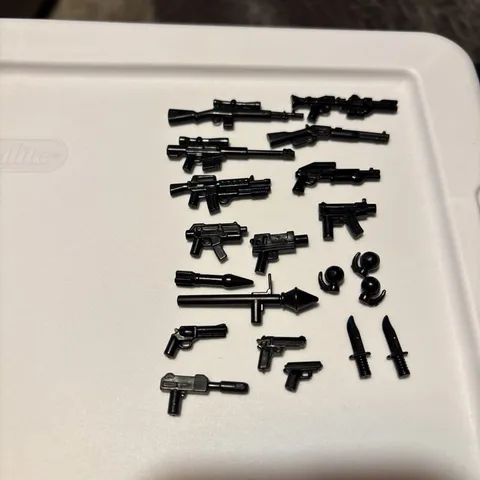 Lot of (20) Custom Assorted Brick Weapons. Preowned Good Condition.