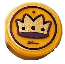 Lego 71032 New CROWN COIN Minifig Round Tile Pearl Gold Treasure 1 x 1 Stud D692